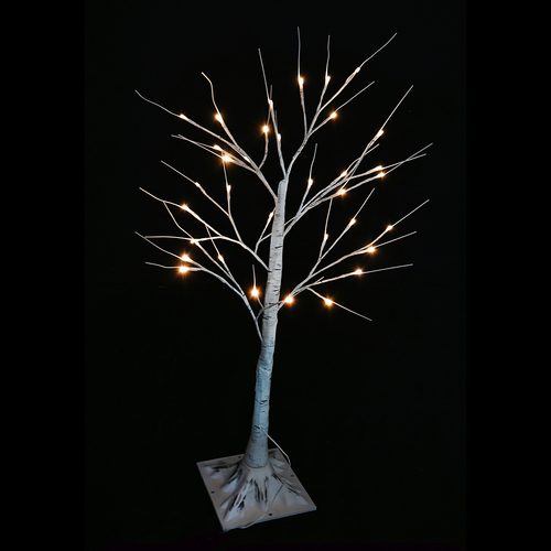 90cm LED White Birch Tree with Warm White Lights