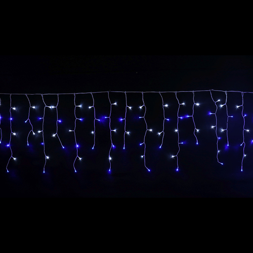 500 LED Flashing White & Blue Icicle Lights