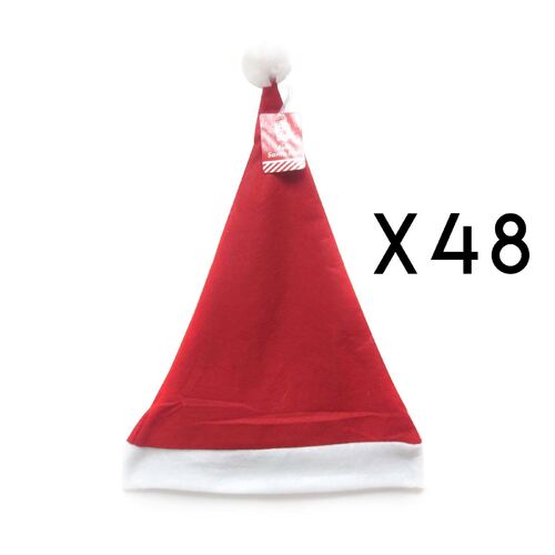 Santa Hat Adult Felt Basic 48 Pack