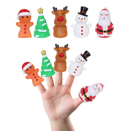 Christmas Finger Puppets - Set of 5 Festive Characters